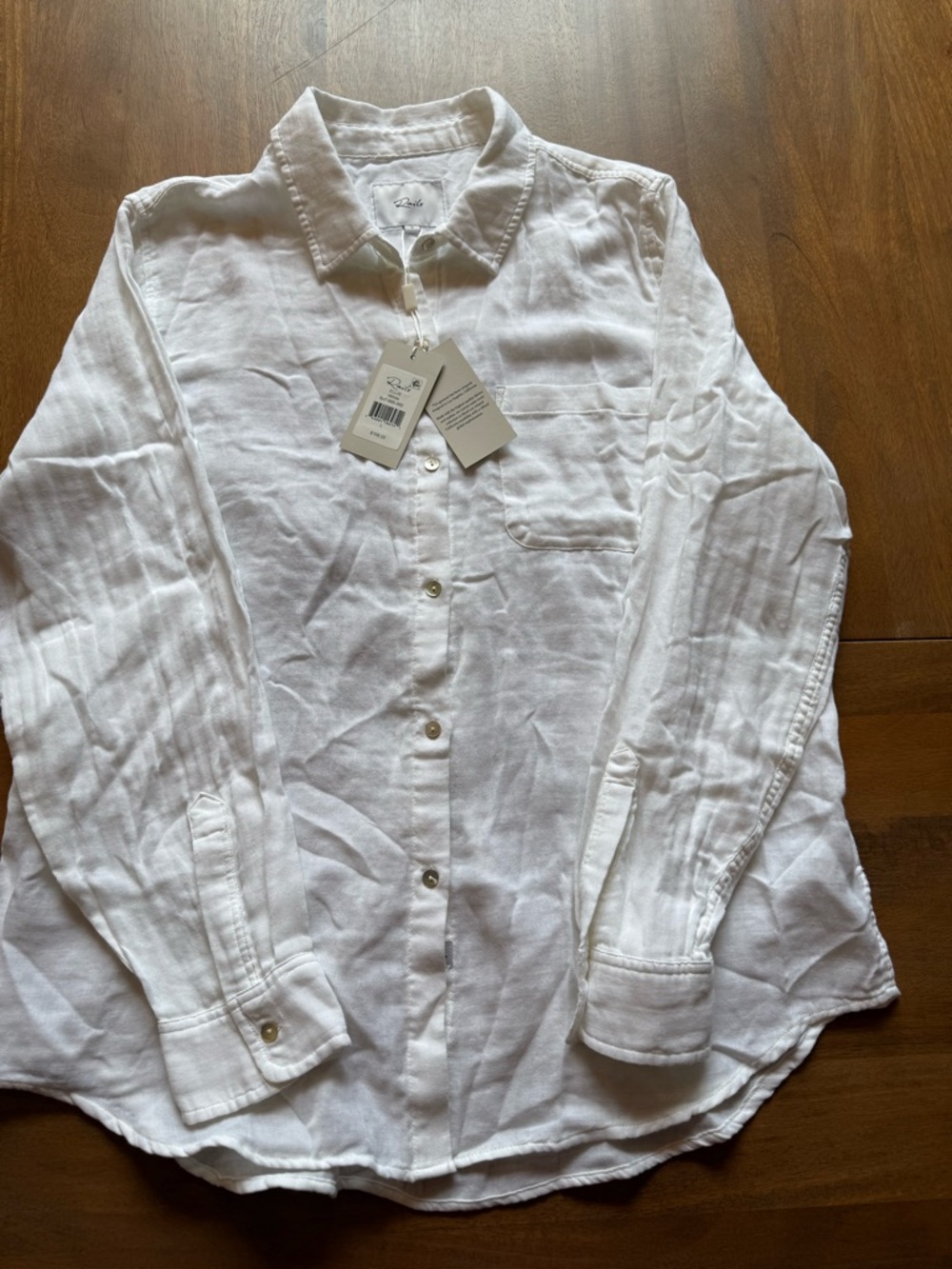 Rails Classic White Button-Up Gauze Shirt NWT - Picture 6 of 8